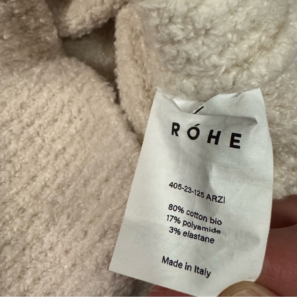 ROHE Arzi Organic Cotton-Blend Knit Sweater in Off White Size 36 US 4 - Picture 7 of 12